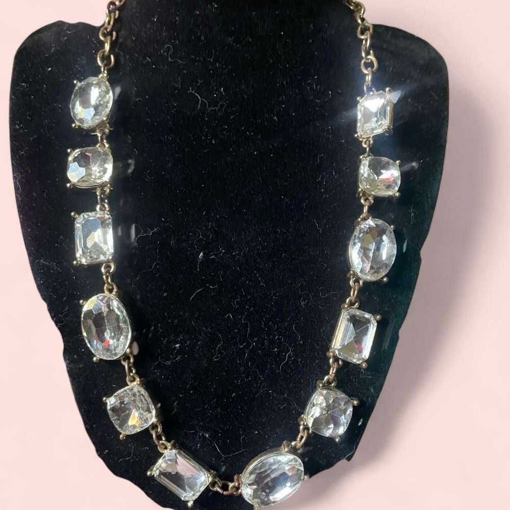 Elegant Gold and Silver Crystal Necklace